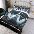thumbnail image 3 of Westworld Conjunto de sábanas temático, trío de piezas, cómodo y amigable con la piel, diseño único, regalo de decoración para el hogar para familiares, amigos y fans,135cm *200cm, 3 of 6