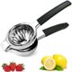 thumbnail image 1 of Exprimidor de limones de acero inoxidable con tazón exprimidor de metal sólido de alta resistencia y asas de silicona de grado alimenticio: exprimidor manual grande de cítricos, 1 of 4