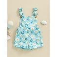 thumbnail image 2 of Bagilaanoe Toddler Baby Girl Jumpsuit Shorts Sleeveless Floral Print Romper Overalls 6M 12M 18M 2T 3T 4T 5T 6T Kids Short Pants Summer Clothes, 2 of 7