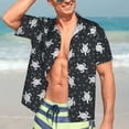 thumbnail image 7 of Pofeuu Turtle Print Hawaiian Shirt for Men Sleeves Casual Button Down Summer Beach Dress Shirts T-Shirts,Medium, 7 of 7