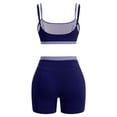 thumbnail image 2 of IBTOM CASTLE Layered Workout Sets for Women 2 Piece Polka Dot Sports Bra High Waist Shorts Gym Active Yoga Pilates Outfits Blue, 2 of 7