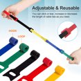 thumbnail image 3 of 100Pcs Velcro Cable Ties Reusable, Fastening Cable Tie Straps Adjustable Releasable Hook and Loop Wire Ties for Computer Electronics Home Office Wire Cable Management Organiser- 150mm x 12mm, 5 Colors, 3 of 7