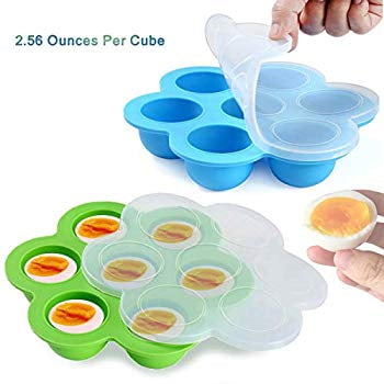 Large Egg Holder Baby Food Storage Tray Silicone With Lid Egg Bite Molds Pressure Cooker Storage Freezer Tray Container FDA...