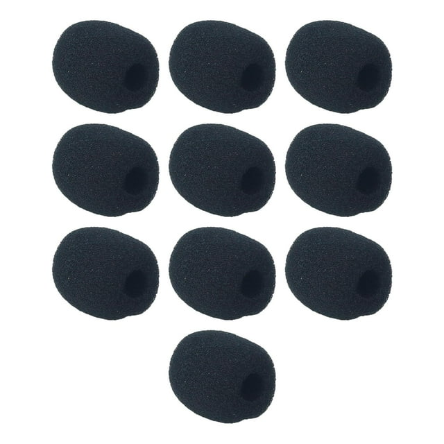 Cubierta protectora perfecl para micrófono de auriculares parabrisas de Espuma negra 10 Uds. Mini