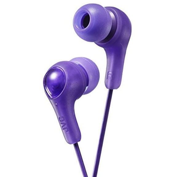 JVC Gumy in Ear Earbud Headphones, Powerful Sound, Comfortable and Secure Fit, Silicone Ear Pieces S/M/L - HAFX7V Purple, Small
