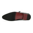 thumbnail image 6 of Santimon Brown Dress Shoes for Men Crocodile Grain Slip on Loafers Fashion Single Strap Monk Shoes US 9, 6 of 8