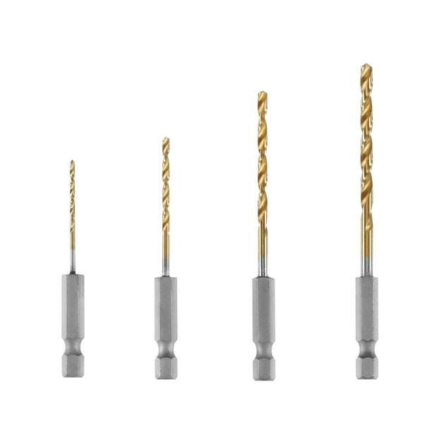 HART 4Piece Hex Shank Titanium Drill Bit Set (1/16, 3/32, 1/8, 5/32