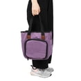thumbnail image 5 of Yajisi Oxford Cloth Knitting Storage Bag, Portable Yarn Organizer for Crochet Needles, Sewing Supplies Tote Case for Crafting, Travel Knitting Project Carrier with Multiple Pockets - Purple, 5 of 5