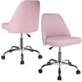 thumbnail image 1 of Armless Linen Fabric Task Chair, Mid-Back Comfortable Home Office Chair with Height Adjustable, Modern Cute Upholstered Makeup Chair for Meeting Bedroom Studying Vanity Room, Pink, 1 of 8