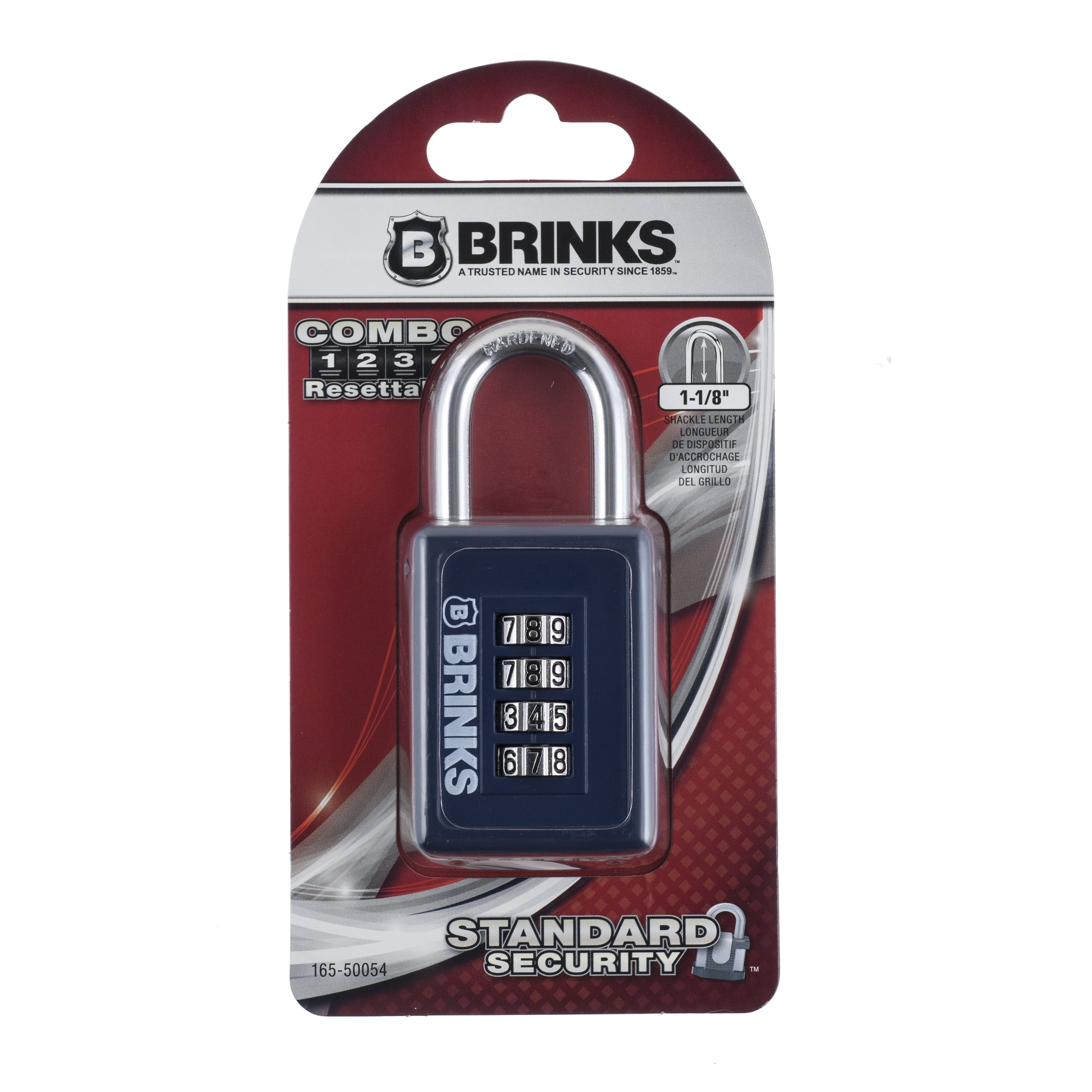 Brinks Zinc Diecast 40mm Combination Sport Padlock with 1 3