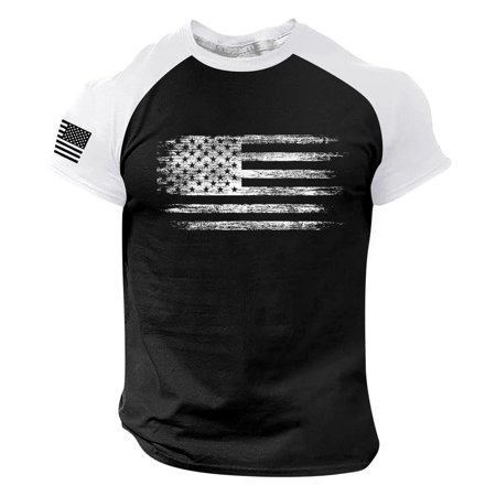 mgoYE USA Pride Mens Apparel Men Shirt American Flag Country Music Concert Vintage Tee Tops M