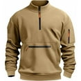 thumbnail image 4 of LIUJUNSHOP Solid Color Men's Pullover Sweatshirt Men's Winter Stand Collar Half Zip Sweatshirt with Multiple Pockets for Outdoor, 4 of 4