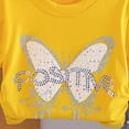 thumbnail image 5 of Hrsba Cute Little Girl Outfits Short Sleeve Crew Neck Tee And Elastic Waist Pearl Decor Denim Shorts Two Piece Set, 5 of 6