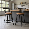thumbnail image 3 of Homy Casa Set of 2 Adjustable Counter Height Stools with Faux Suede Seat and Hollow Back Design, 3 of 10