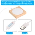 thumbnail image 3 of PATIKIL 3.2 Inch Wooden LED Light Base, Dimmable Wood Light Display Base Stand Lighting with Switch for 3D Crystal Glass Resin, 3-Colored Light, Square, 3 of 6