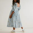 thumbnail image 4 of POINTERTECK Robe Florale Femme Ligne A Col Carré Manches 3/4 Robe Longue de Soirée, 4 of 9