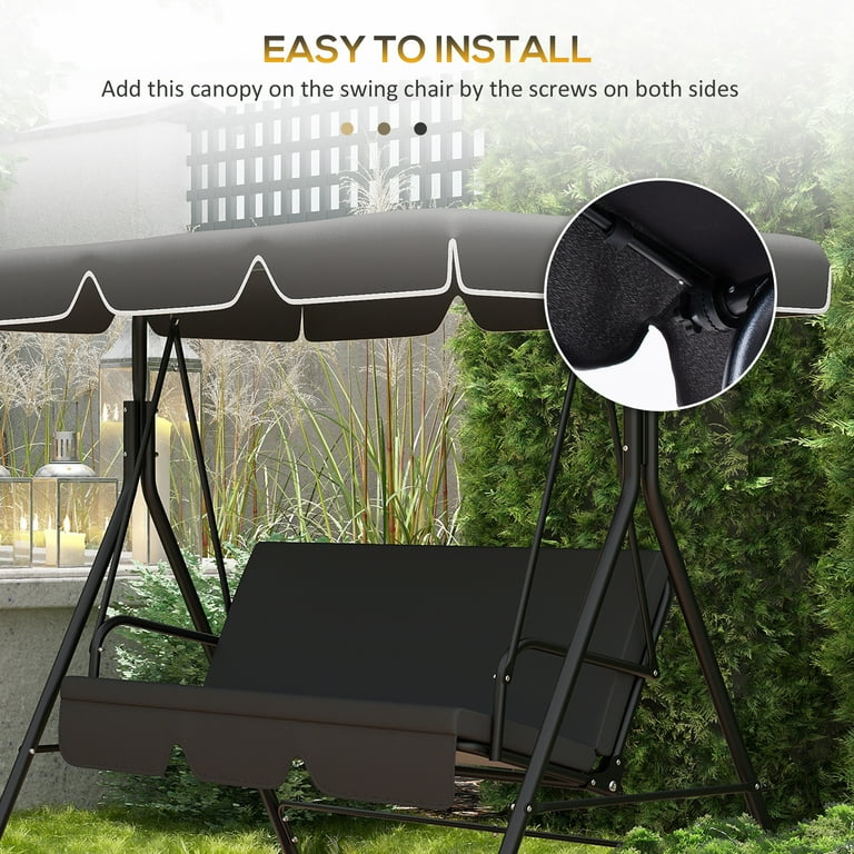 Outsunny Swing Canopy Replacement for 84A 054 Series Black