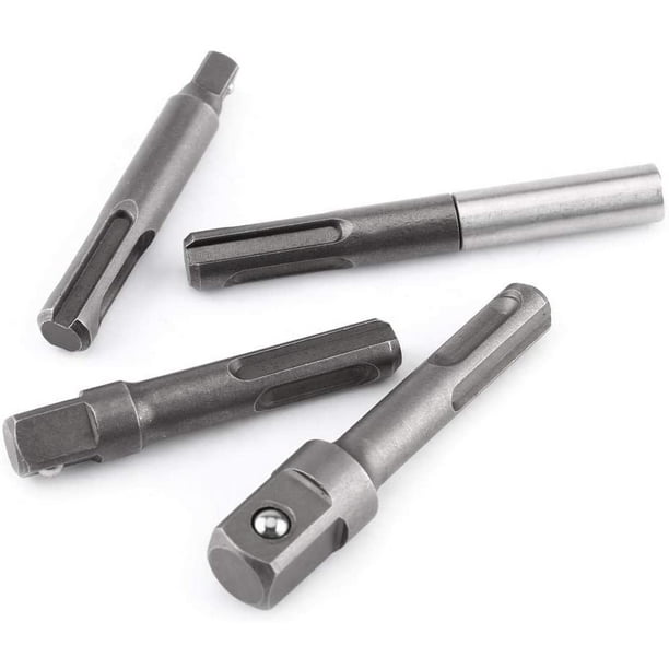 4pcs Hex Socket Extension Adapter SDS Plus Shank to 1 4