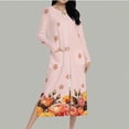 thumbnail image 4 of Tnhcen Women's Pajama Dress Long Sleeve Floral Print Loose Fit Zipper Front Sleepwear Night Dress Home Wear Lounge Dress Slit Sleeve Double-Sided Fleece S-2XL, 4 of 9