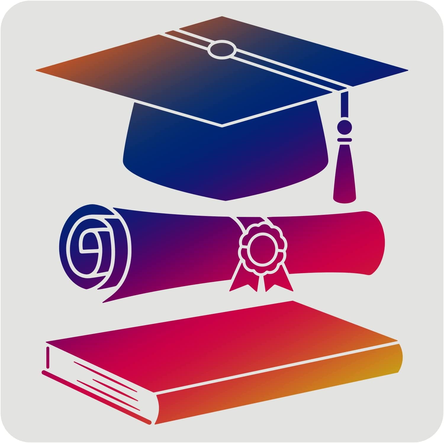 Graduation Hat Stencil 30x30cm Diploma Painting Stencils DIY Graduate