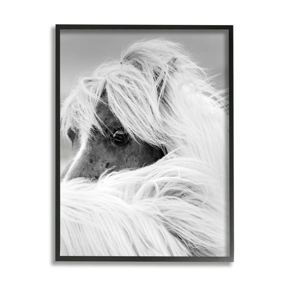 Stupell Industries Peering Horse Eyes Animals & Insects Photography Black Framed Art Print Wall Art, 11 x 14