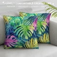 thumbnail image 3 of Acheng Palm Leaves with Lush Branches and Leaves Tropical Jungle Palm Leaves Plush Pillowcase White, 3 of 5