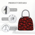 thumbnail image 4 of Balery Red Skulls Bolsa de Almuerzo para Mujeres, Caja de Almuerzo, Bolsa de Almuerzo Pequeña Impermeable, Tote de Almuerzo Reutilizable con Gran Capacidad, 4 of 6