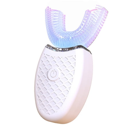 Firlar Fully Automatic 360° Electric Toothbrush U-Shaped Smart Child Adult Teeth Cleaning Automatic Waterproof Mouth-Tooth Brushing (Red-Adult)
