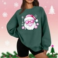 thumbnail image 2 of Lorytime Christmas Womens Crewneck Sweatshirt Fall Santa Claus Print Plush Shirt Long Sleeve Pullover Loose Tops, 2 of 5