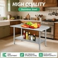 thumbnail image 3 of RSN Trend Stainless Steel Table for Prep & Work 24 x 72 Inches, NSF Commercial Heavy Duty Table with Undershelf and Backsplash for Restaurant, Home and Hotel, 3 of 6
