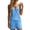 Blue#womens vacation sets 2 piece, variant on Moxiu Two Piece Sets for Women Summer Spaghetti Strap V Neck Vest Top with Button Decor and Bermuda Shorts Work Office Outfits Purple,XL