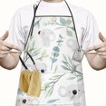 thumbnail image 2 of Pioneer Flower Floral Print Pattern Apron-Garden Aprons for Women with Pockets-Cotton Linen Waterproof Kitchen Cooking Gardening Aprons Adjustable for Kitchen,Cooking,BBQ and Salon 33x27 Inch, 2 of 3