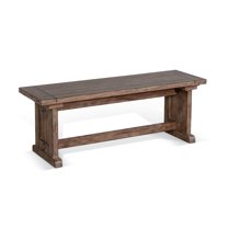 Sunny Designs Doe Valley 18" Farmhouse Mahogany Wood Side Bench in Taupe Brown