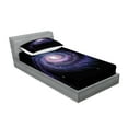 thumbnail image 2 of Ambesonne Galaxy Fitted Sheet & Pillow Sham Set, Celestial Galaxy Dust, Twin, Black Purple, 2 of 2