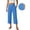 Blue, variant on Womens Essentials Summer Fashion Clothes Women's Casual Solid Color Cotton and Linen Three Quarter High Waisted Casual Pants Casual Pants for Women