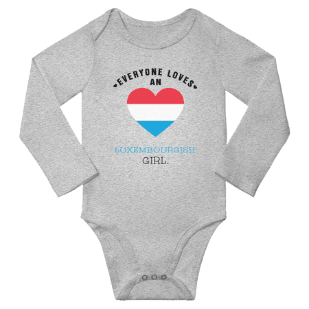 

Everyone Loves An Luxembourgish Girl Baby Long Slevve Bodysuit Romper (Gray 6-12 Months)