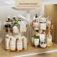 thumbnail image 5 of PETGLE 12inch 2 Tier Lazy Susan Turntable Organizer Rotating Spice Rack Organization for Cabinet, Kitchen, Pantry, Countertop, Bathroom, Vanity, Medicine Cabinet Organizer, Amber, 5 of 17