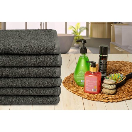 Cotton Bath Towels Set 22" x 44" Pack of 6 Ultra Soft 100% Cotton Bath Towel Charcoal Highly Absorbent Daily Usage Bath Towel Ideal for Pool Home Gym Spa Hotel