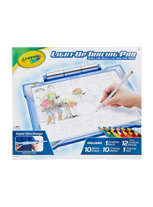 Crayola Light-up Tracing Pad Blue, Coloring Board for Kids, Gift, Toys for Boys, Ages 6, 7, 8, 9, 10