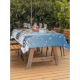 thumbnail image 2 of Outdoor Tablecloth with Umbrella Hole and Zipper, Sky Blue Christmas Rectangle Table Cloth 60x120 Inch Waterproof Tablecloth, Winter Snowman Pine Tree Snowflakes Picnic Table Cover for Patio Camping, 2 of 7