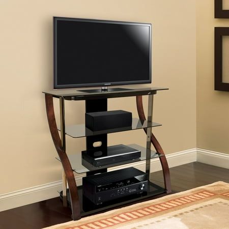 BellO 40 in. Curved TV Stand - Black/Espresso