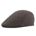 thumbnail image 2 of harmtty Newsboy Caps Classic Advanced Flat British Western Style Men Hat for Daily Wear,Coffee, 2 of 8