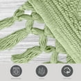 thumbnail image 3 of Jean Pierre Ricardo Cotton Fringe 27 x 45 in. Bath Rug, Sage Green, 3 of 7