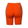 thumbnail image 3 of A2Y Women's Basic Solid Premium Cotton Mid Thigh High Rise Biker Bermuda Shorts Orange L, 3 of 5