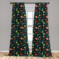 thumbnail image 5 of Ambesonne Geometric Curtains, Platonic Shapes 3D, Pair of 28"x95", Multicolor, 5 of 5