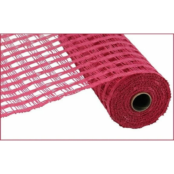 Poly Burlap Check Deco Mesh, 10" x 10 Yards (Fuchsia)