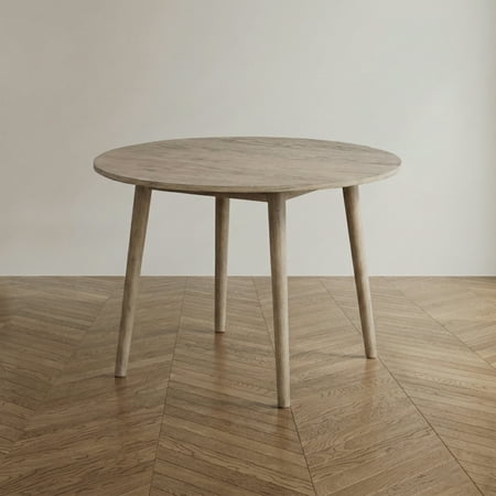 Furniture of America Rusenta Solid Wood 42-inch Round Dining Table, Natural Oak