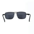 thumbnail image 4 of Mens Color Mirror Classic Rectangular Metal Rim Officer Sunglasses Gunmetal Black, 4 of 4