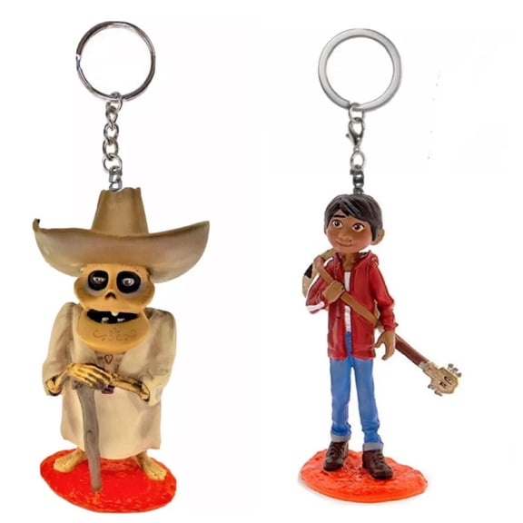 Chicharron & Coco Boy Key Ring Keychain Set Pvc Ornament Figure Charm Dangler 3” New