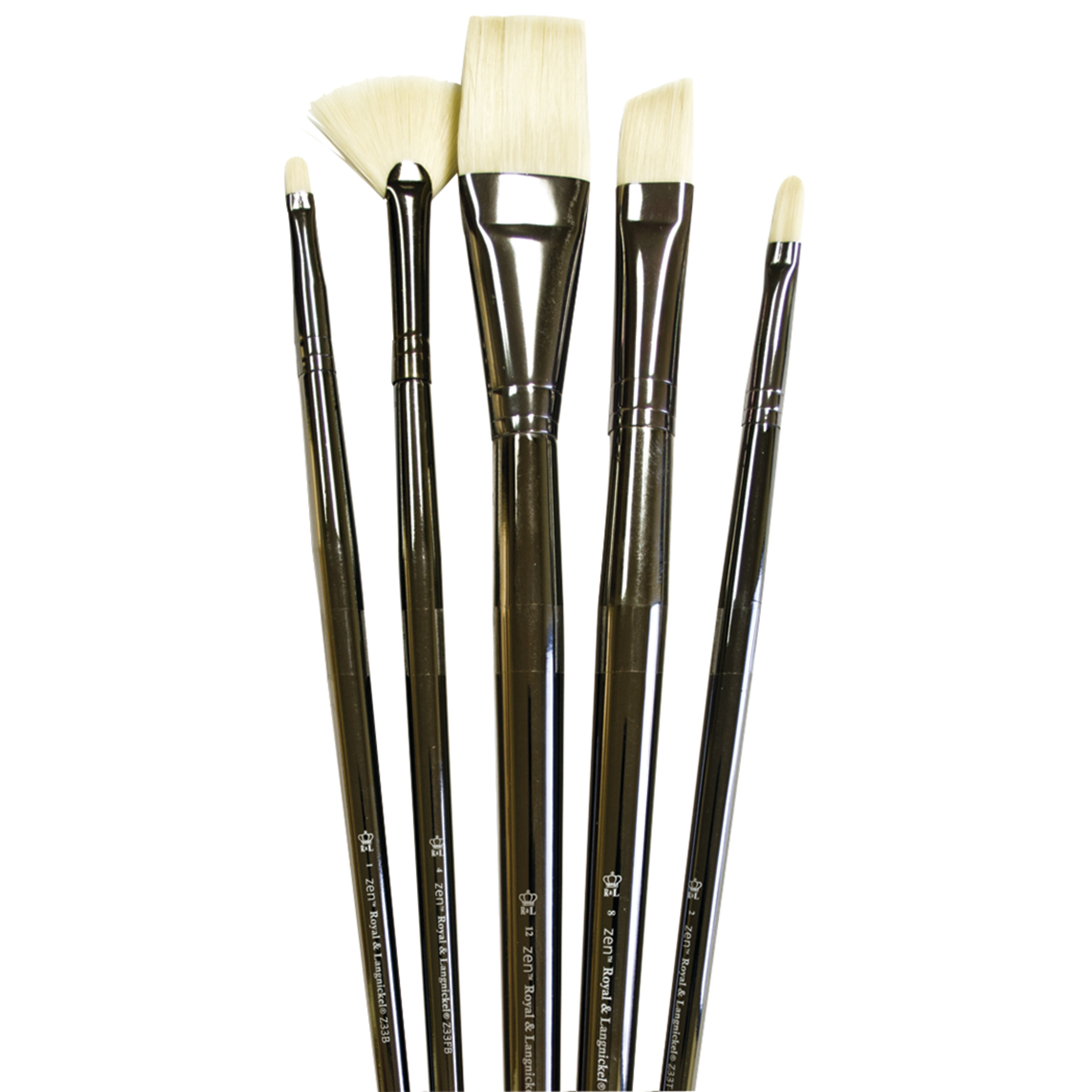 Royal Brush Zen Brush Set, 33 Acrylic/Oil Long Handle Brushes, Set A